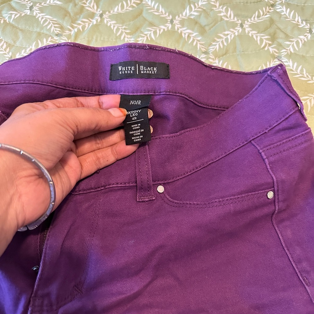 White House Black Market Vibrant Purple Skinny Jeans